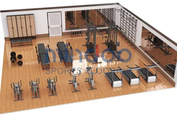 Interior of new modern gym with equipmen Interior of new modern gym with equipmen