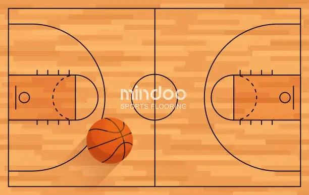 Integrating Game Lines and Logos on Wood Basketball Floors-mindoo