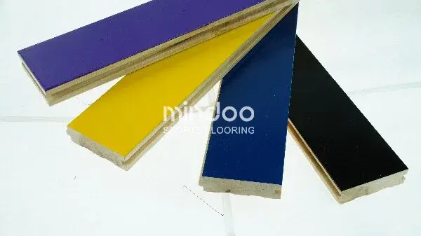 Different colored beech wood sports flooring Different colored beech wood sports flooring