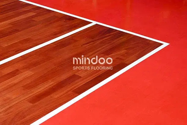 Brightly colored badminton court sports floor coating