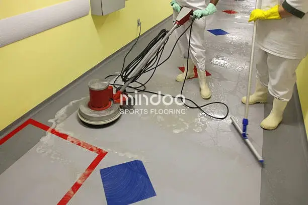 PVC basketball flooring cleaning-mindoo-ports hall flooring PVC basketball flooring cleaning-mindoo-ports hall flooring