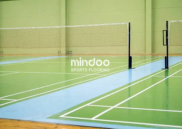 Standard badminton courts at the training center Standard badminton courts at the training center