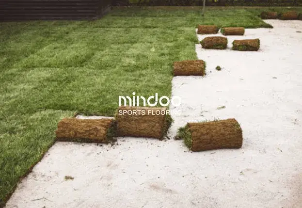 Natural turf being installed