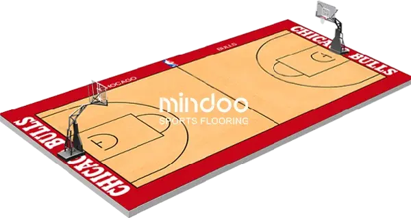 Custom wood flooring design for Mindoo basketball court